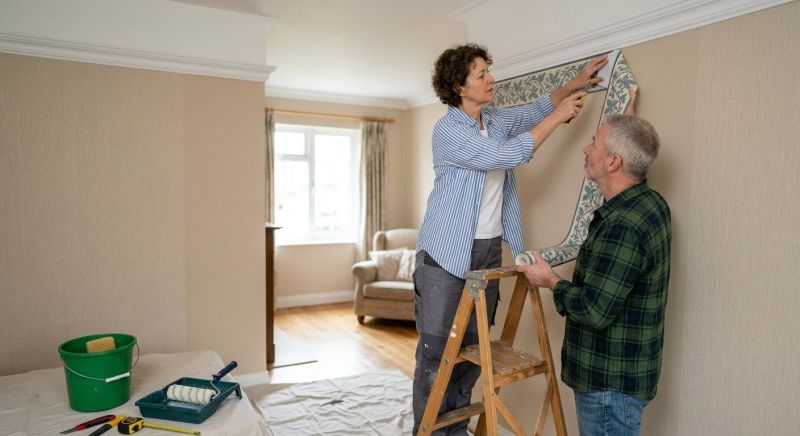 Hallway Wallpaper Installation in Conroe, TX